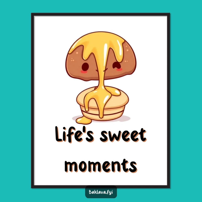 Funny Syrup Drizzle Pastry Poster - Delightful Wall Art for a Hilarious Kitchen