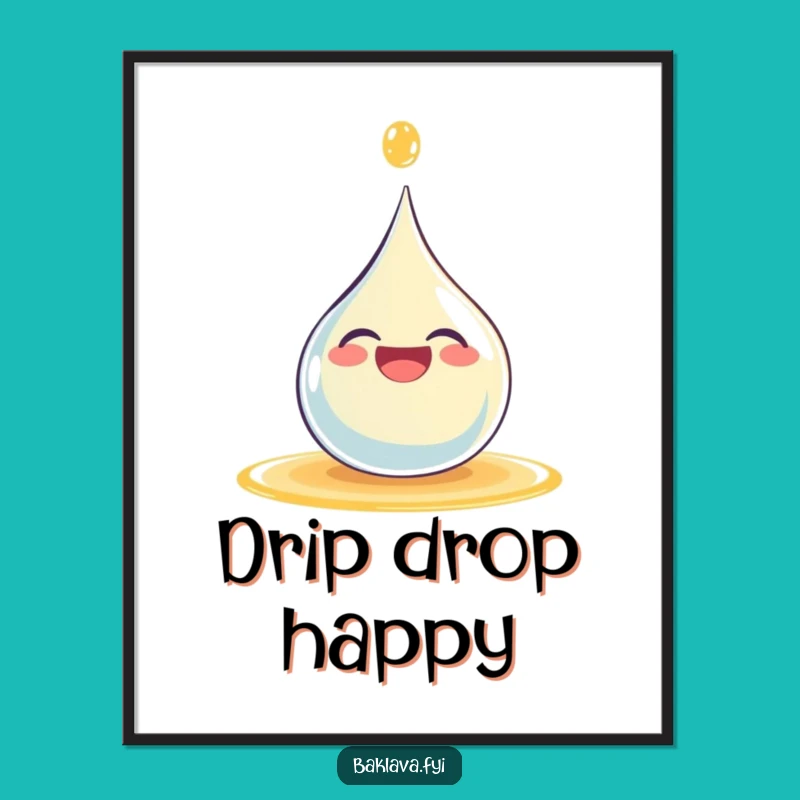 Funny Syrup Droplet Poster - Joyful Wall Art for a Happy Home