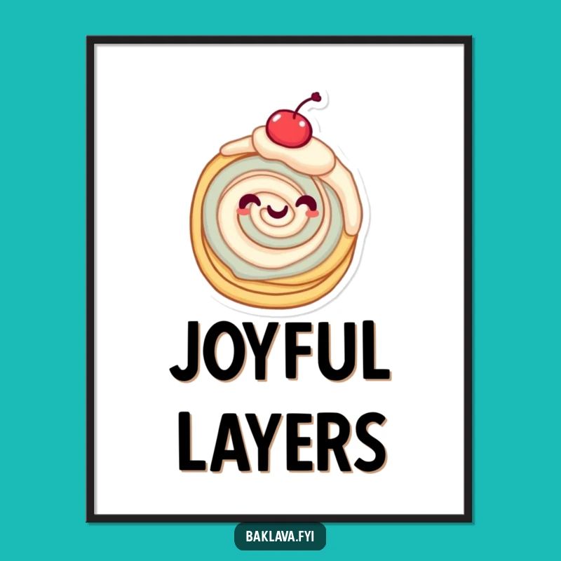 Funny Twirling Pastry Poster: Joyful Art for Dessert Lovers