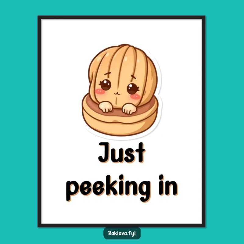 Funny Curious Walnut Pastry Poster - Whimsical Wall Art for a Playful Home