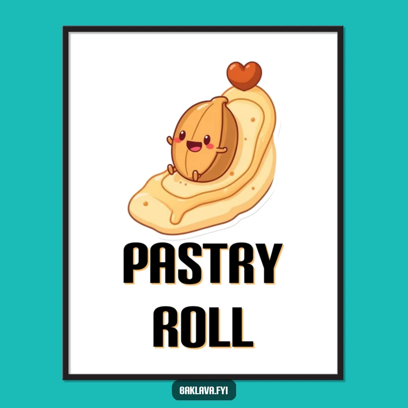 Funny Nut Rolling Pastry Poster: Decorate with Deliciously Humorous Art