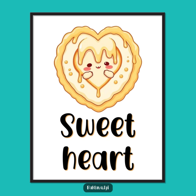 Funny Honey Baklava Heart Poster: Decorate with Hilarious Sweet Love