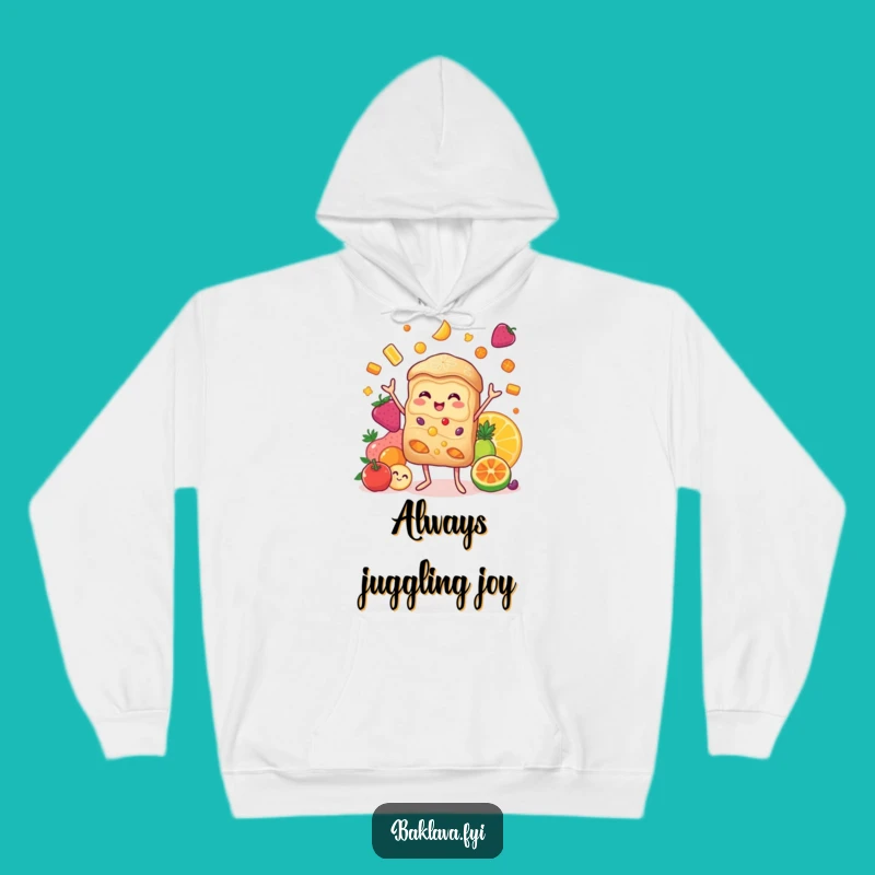 Cozy Funny Baklava Juggling Candied Fruits Hoodie - Warm & Whimsical Gift
