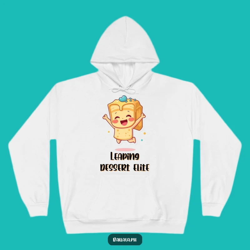 Funny Jumping Baklava Hoodie - Cozy Warmth & Exuberant Dessert Humor