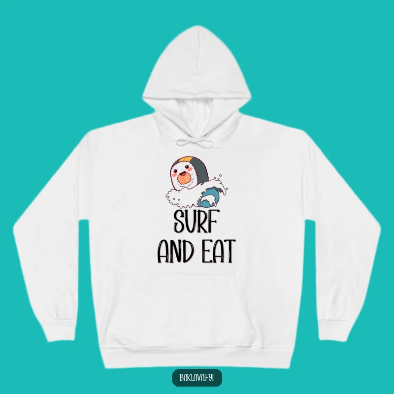 Funny Sushi Roll Wave Hoodie: Cozy Up with Hilarious Japanese Food Fashion