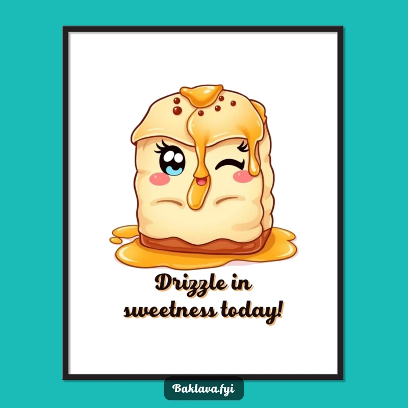 Free Printable Winking Baklava Wall Art: Funny Downloadable Decor with a Twist