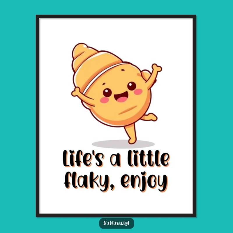 Free Printable Croissant Wall Art - Cartwheeling Pastry Downloadable Decor