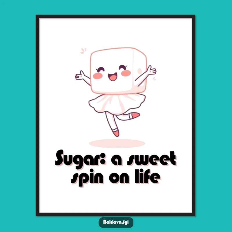 Free Printable Sugar Cube Wall Art: Funny Ballet Dessert Downloadable Art Print
