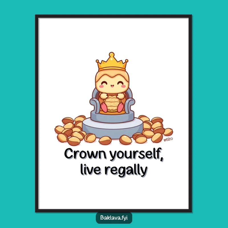 Free Printable Wall Art: Shy Baklava King - Whimsical Royal Downloadable Decor