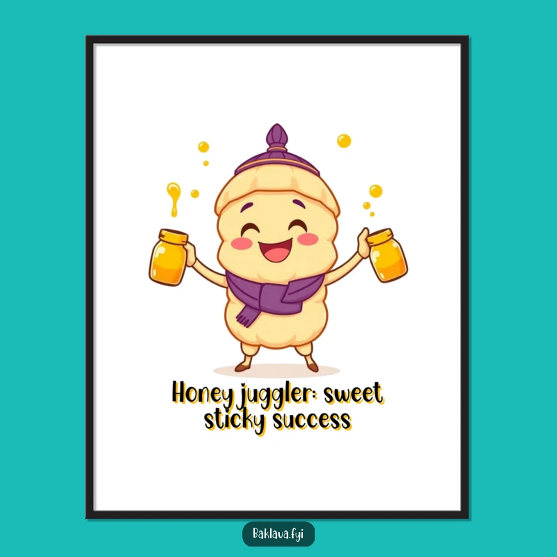 Free Printable Wall Art: Whimsical Juggling Baklava for Sweet Decor