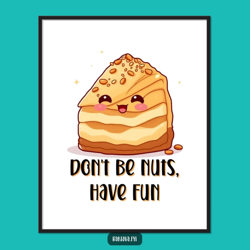 Free Printable Wall Art - Winking Baklava Nutty Funny Downloadable Decor