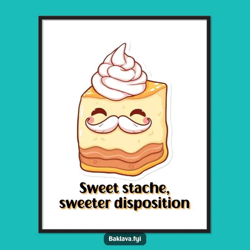 Free Printable Winking Baklava Wall Art - Funny Dessert Downloadable Decor!