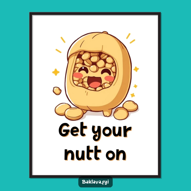 Free Printable Funny Nut Filling Wall Art - Excited Burst Downloadable Decor