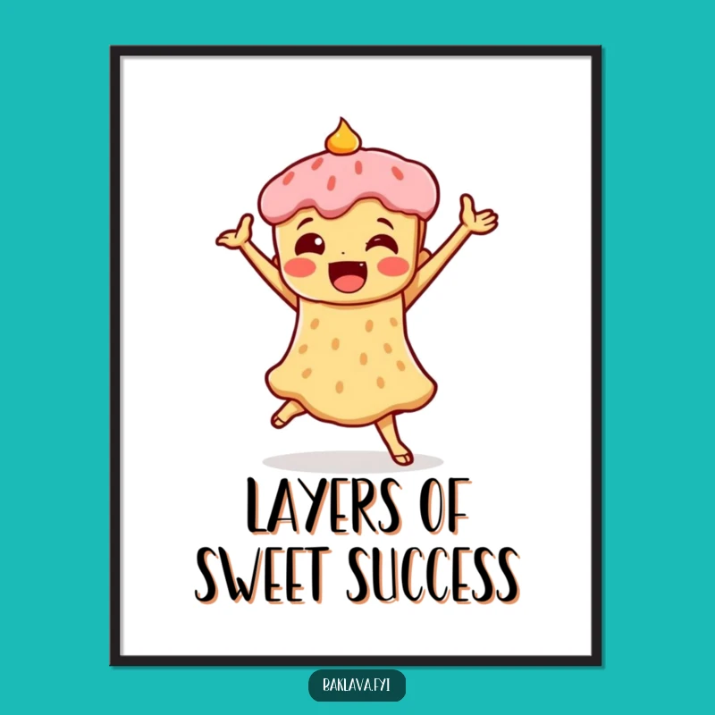Funny Free Printable Wall Art: Baklava Dancing, Humorous Downloadable Decor