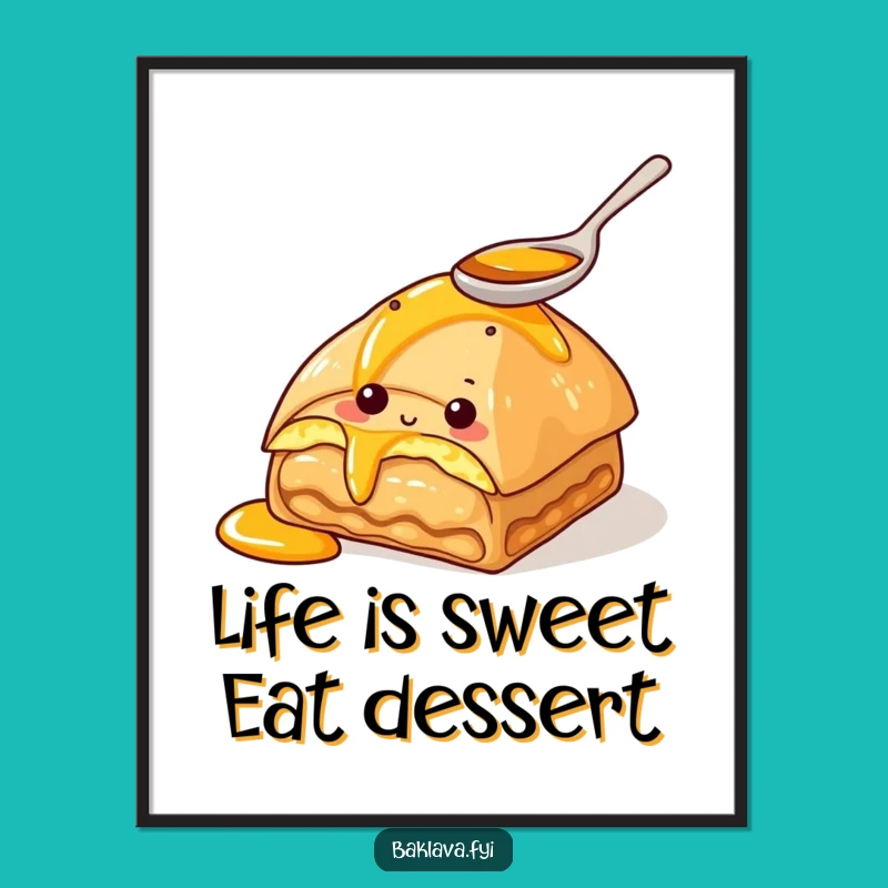 Funny Free Printable Wall Art: Sweet Baklava Dreams, Whimsical Downloadable Decor