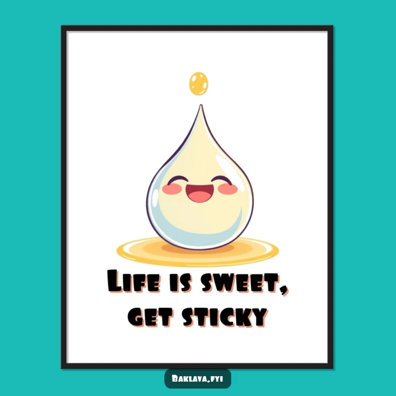 Free Printable Syrup Art: Giggling Droplet Downloadable Wall Decor!