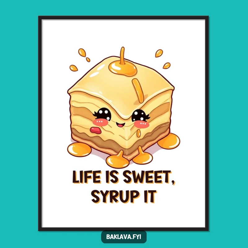 Free Printable Baklava Wall Art: Playful Syrup Juggling for DIY Decor