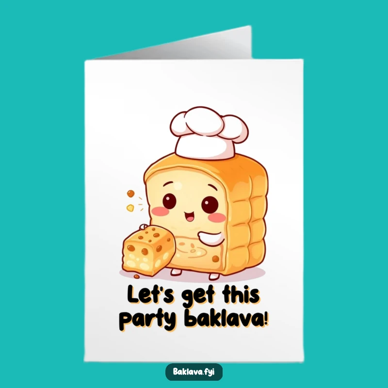 Free Printable Baklava Chef Birthday Card - Cute & Funny Downloadable Gift