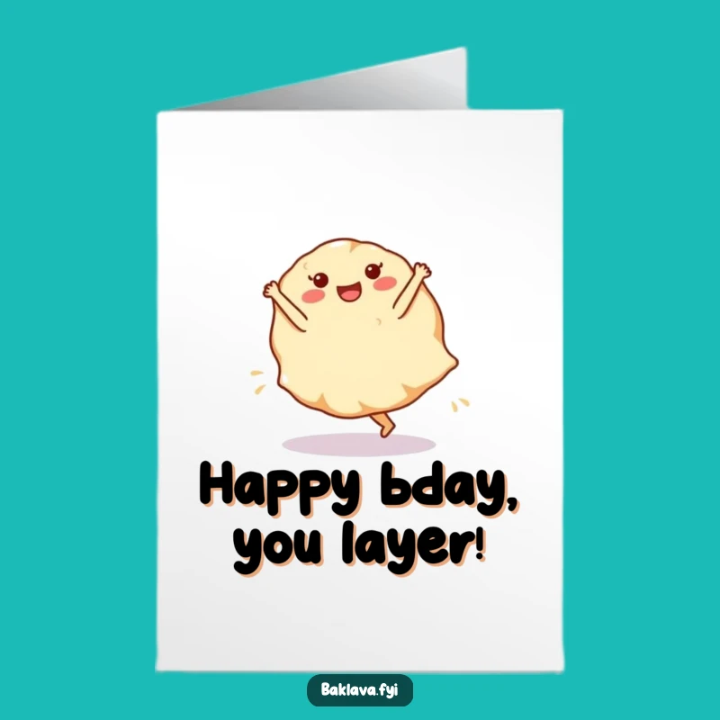 Free Printable Funny Phyllo Dough Birthday Card - Cartwheeling Sheet Downloadable Gift