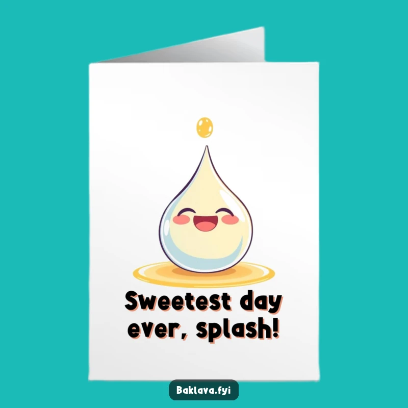 Free Printable Syrup Birthday Card: Giggling Droplet Downloadable Gift for Fun!