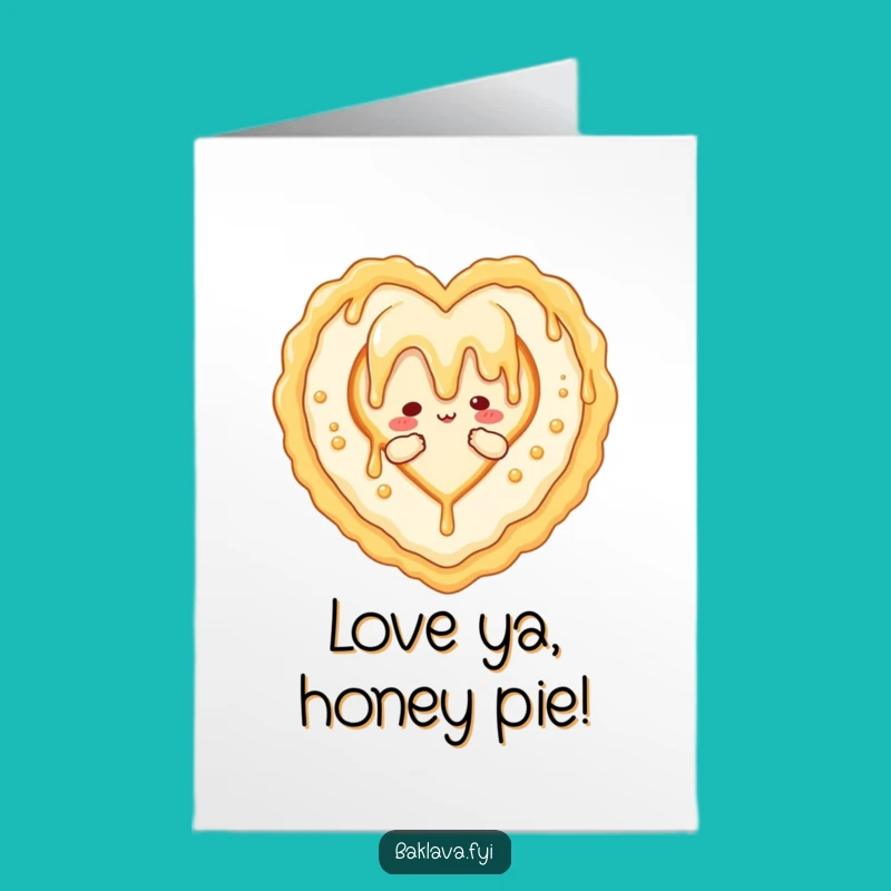 Funny Free Printable Birthday Card: Honey Heart Baklava, Downloadable Gift of Love