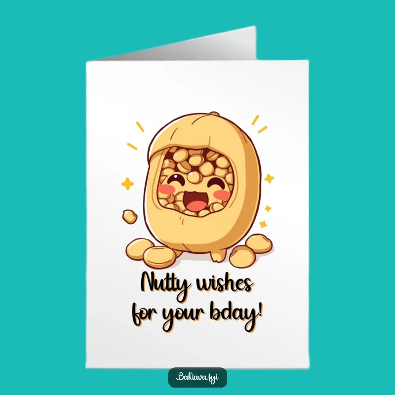 Free Printable Funny Nut Filling Birthday Card - Excited Burst Downloadable Gift