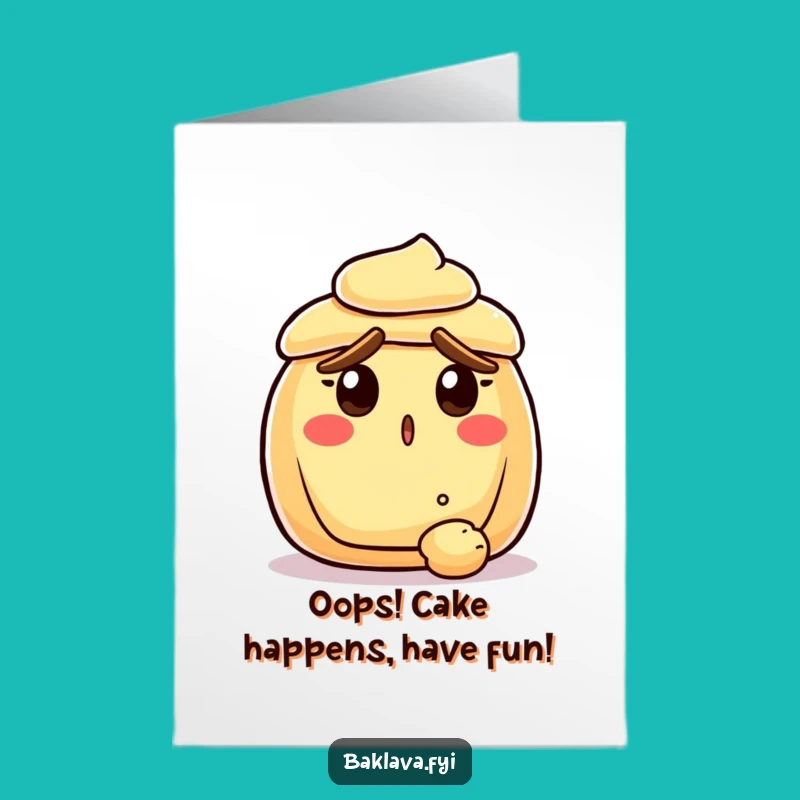 Free Printable Surprised Pastry Birthday Card - Funny Moment Downloadable Gift for Friends