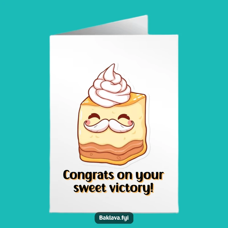 Free Printable Winking Baklava Congrats Card - Cheeky Dessert Downloadable!