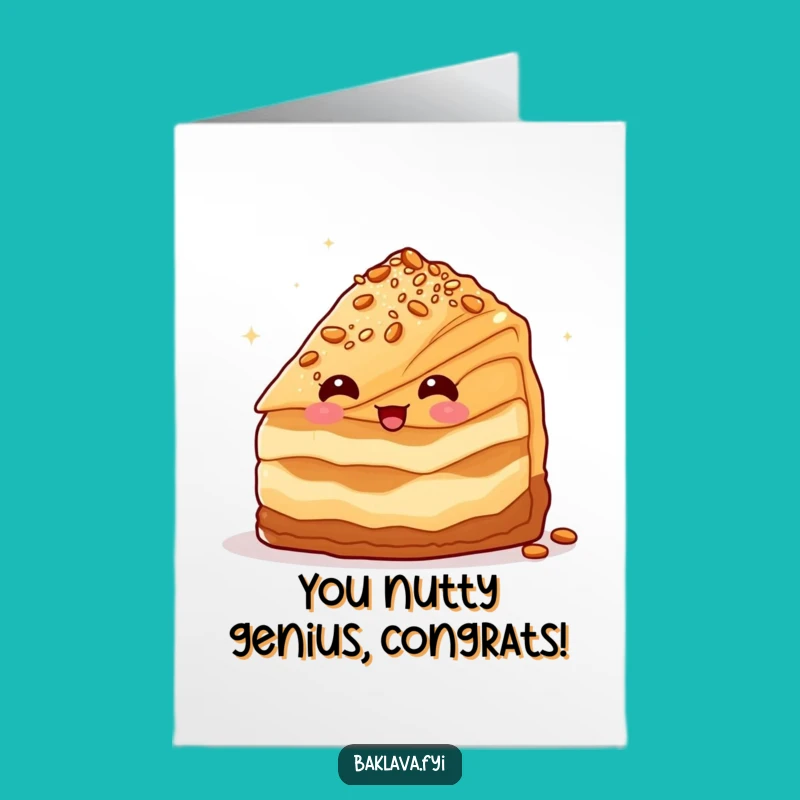 Free Printable Baklava Congratulations Card - Winking Nutty Funny Downloadable