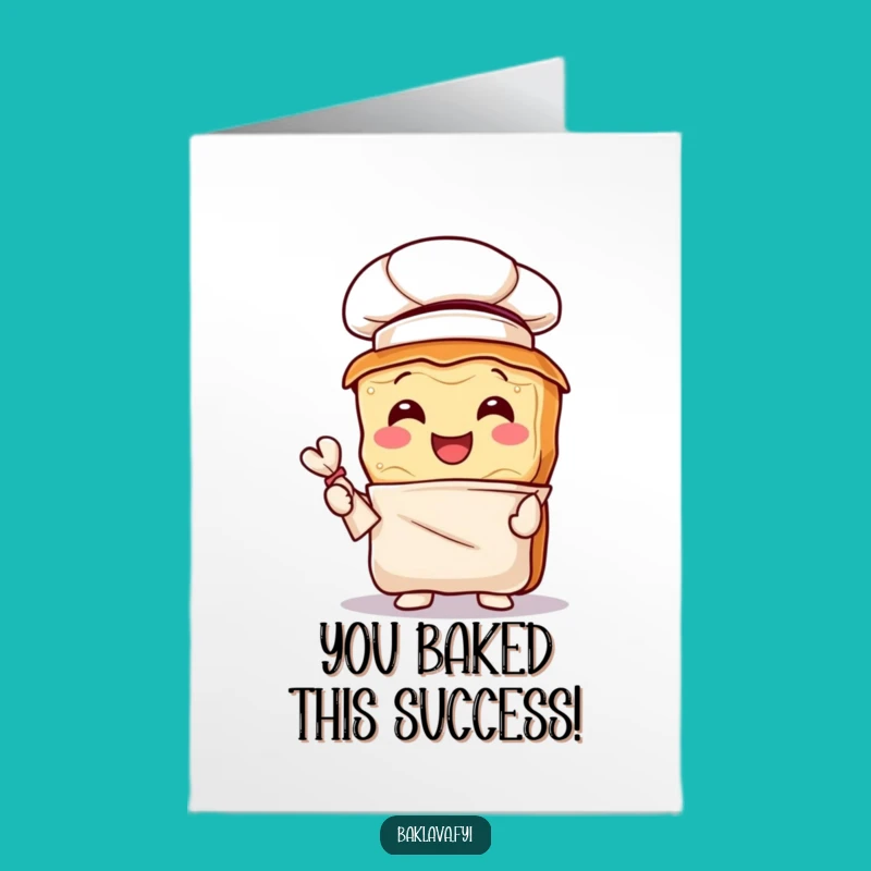 Free Printable Chef Baklava Congrats Card: Hilarious Downloadable Gift for New Bakers