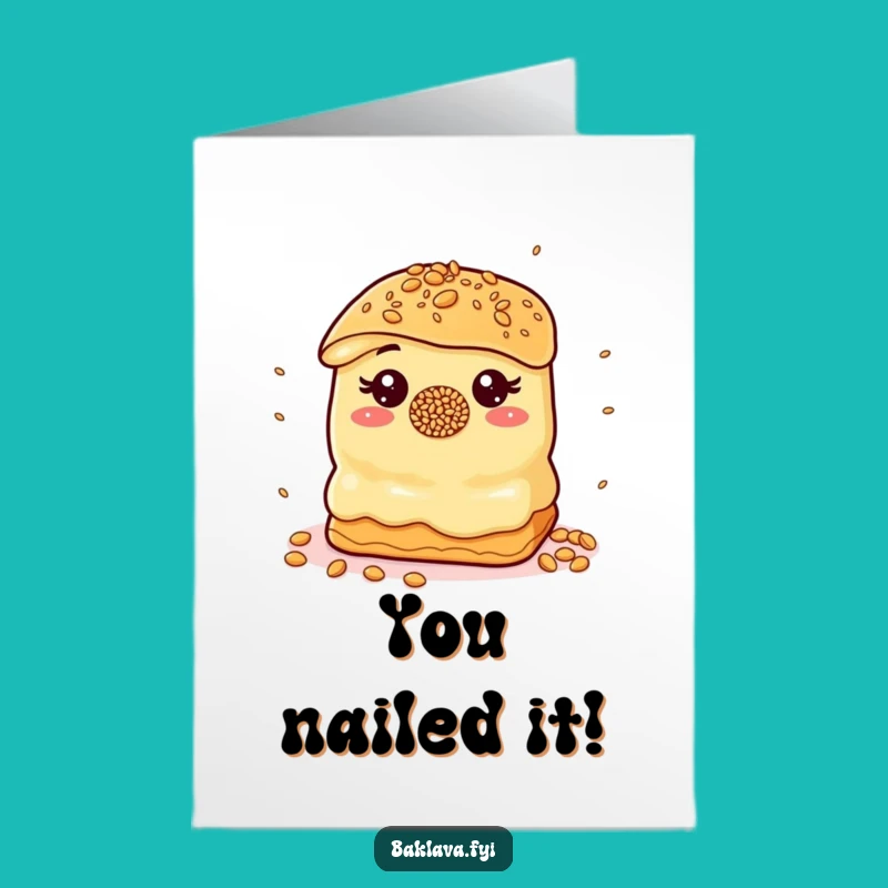 Free Printable Congrats Card: Baklava Juggler, Skillful Downloadable Gift!