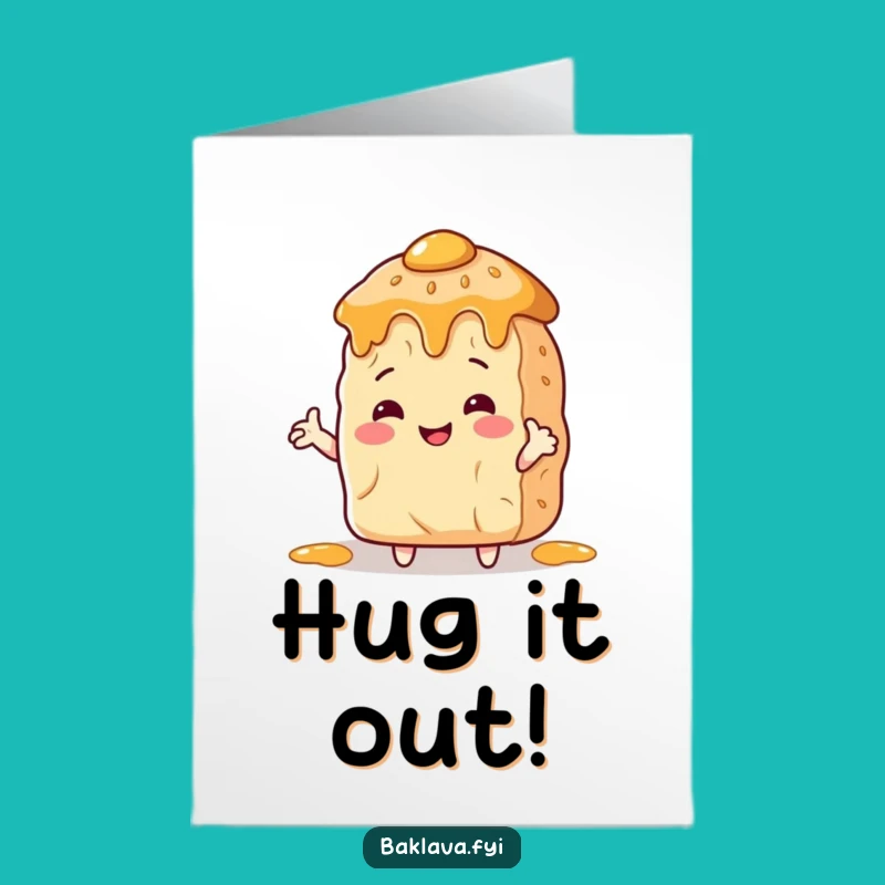Free Printable Congrats Card: Baklava Hugs, Joyful Downloadable Gift!