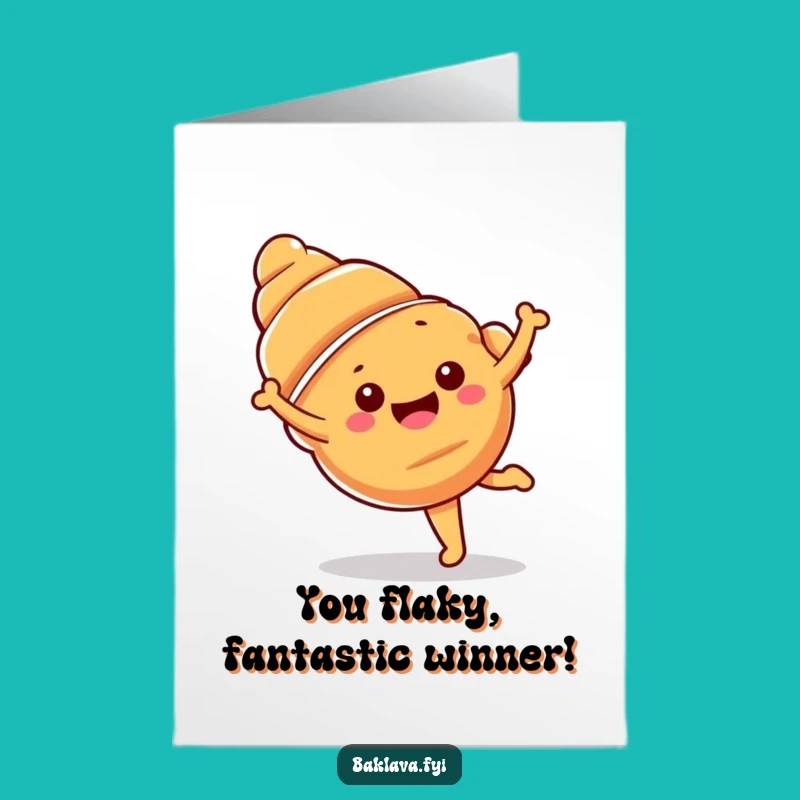 Free Printable Croissant Congrats Card - Cartwheeling Pastry Downloadable Gift