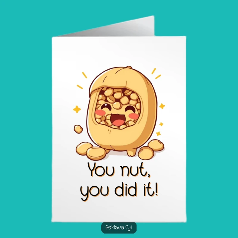 Free Printable Funny Nut Filling Congrats Card - Excited Burst Downloadable Win