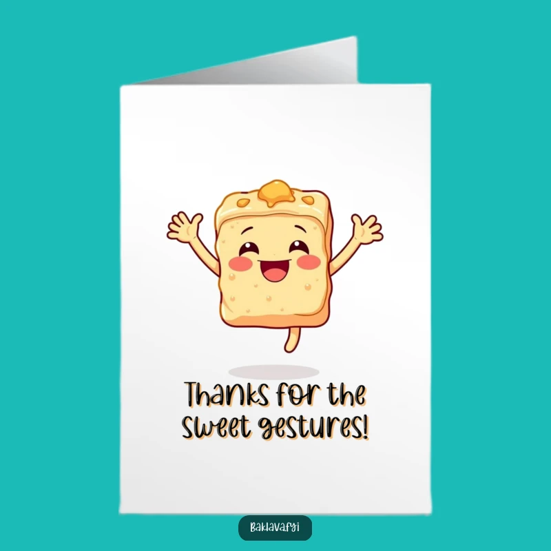 Free Printable Baklava Thank You Card - Happy Dessert Downloadable Gift