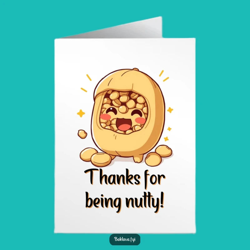 Free Printable Funny Nut Filling Thank You Card - Excited Burst Downloadable Gratitude