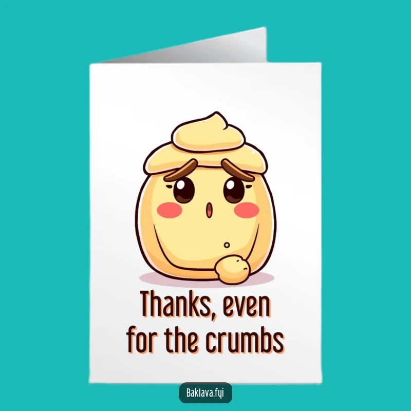 Free Printable Surprised Pastry Thank You Card - Witty Downloadable Gift for Gratitude