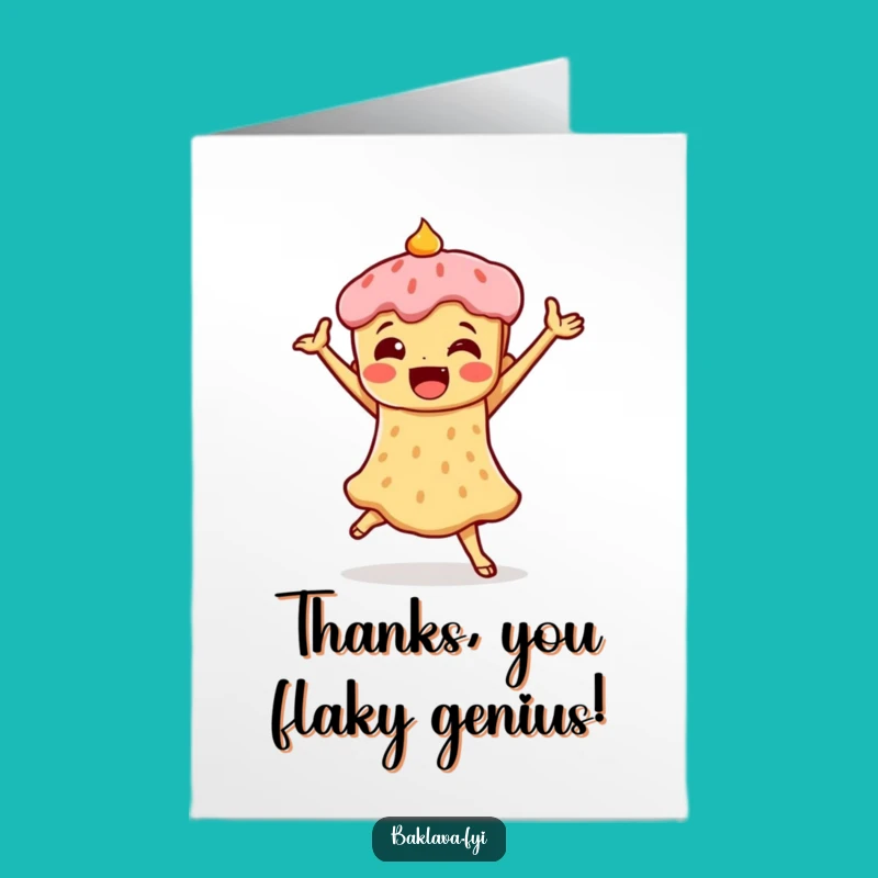 Free Printable Thank You Card: Dancing Baklava, Humorous Downloadable Gift