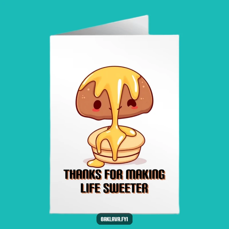 Free Printable Thank You Card: Syrup Pastry Funny Downloadable Gift