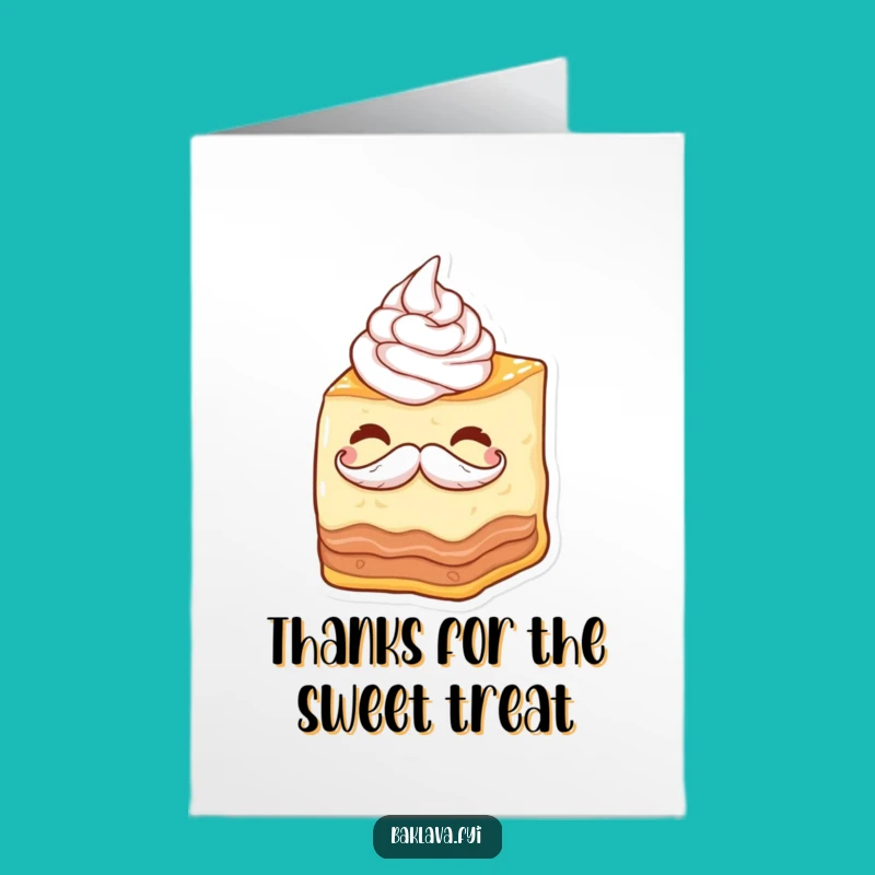 Free Printable Winking Baklava Thank You Card - Sweet Wink Downloadable!