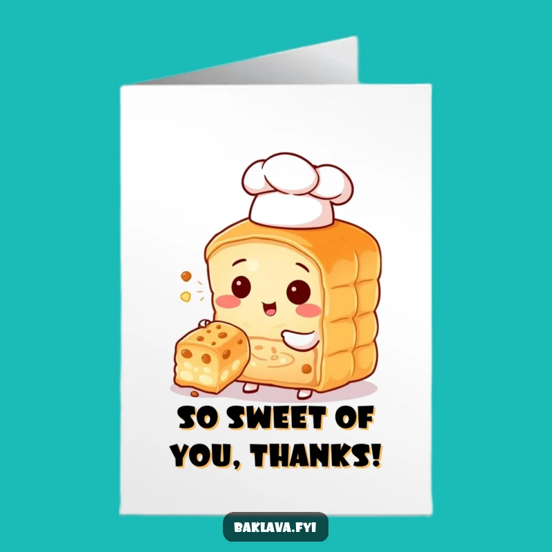 Free Printable Baklava Chef Thank You Card - Adorable Downloadable Gesture