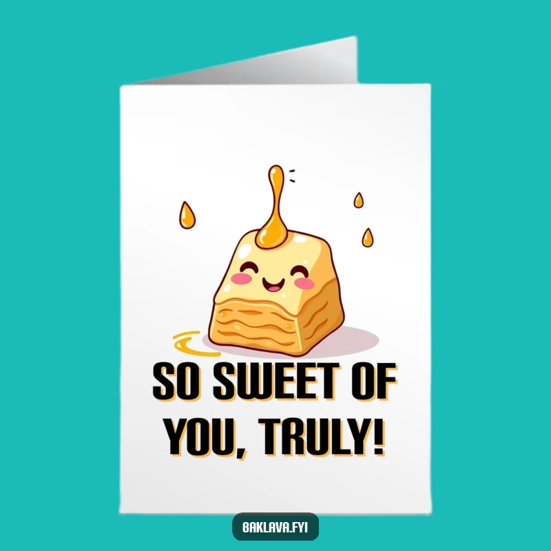 Free Printable Thank You Card: Baklava Syrup Juggling Gratitude