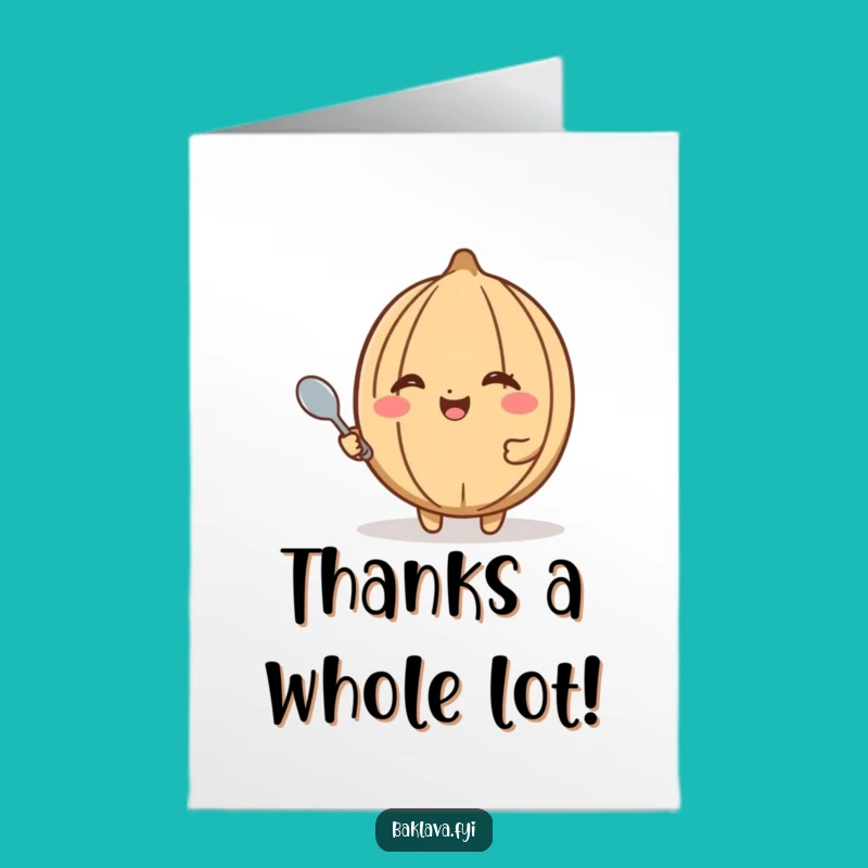 Free Printable Walnut Thank You Card: Funny Winking Dessert Downloadable Gift