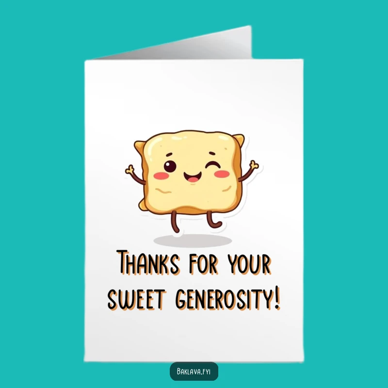 Free Printable Thank You: Dancing Baklava Thanks, Downloadable Sweetness