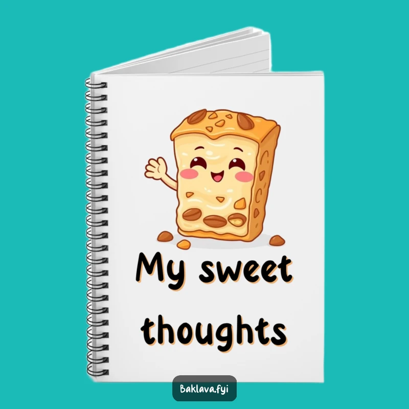 Funny Baklava Notebook: Cheerful Nutty Slice Waving, Sweet Journal for Ideas Gift