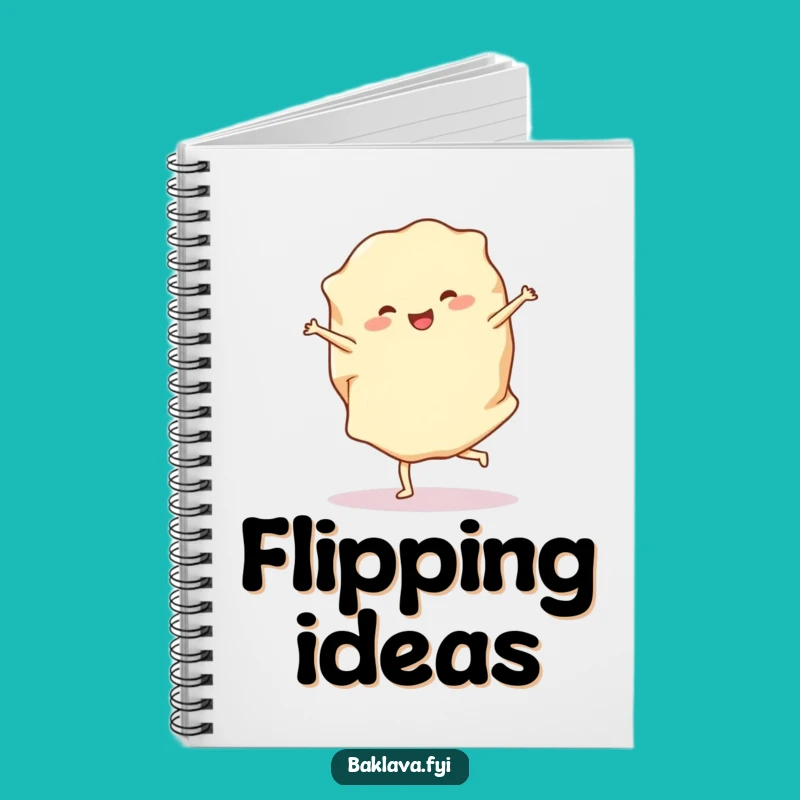 Funny Phyllo Dough Cartwheel Notebook - Cheerful Pastry Design for Notes & Gift