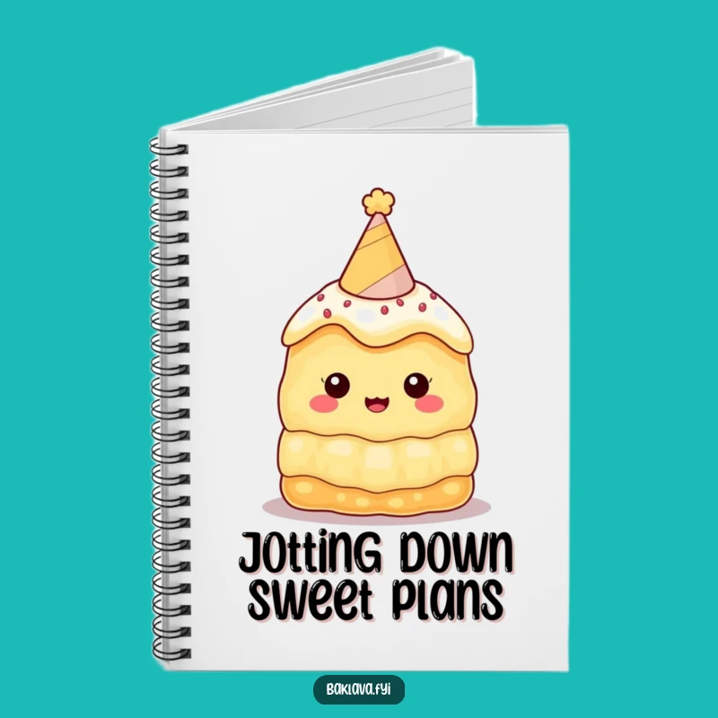 Funny Baklava Party Hat Notebook: Jot Down Ideas with Sweet Humor!