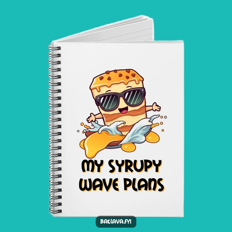 Funny Baklava Notebook: Syrup Surfer Slice - Journal Gift Idea