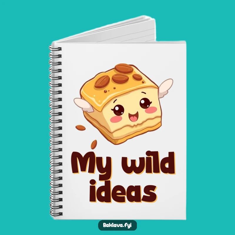 Funny Baklava Notebook: Almond Slice Flying Attempt, Journal Hilarious Ideas Gift