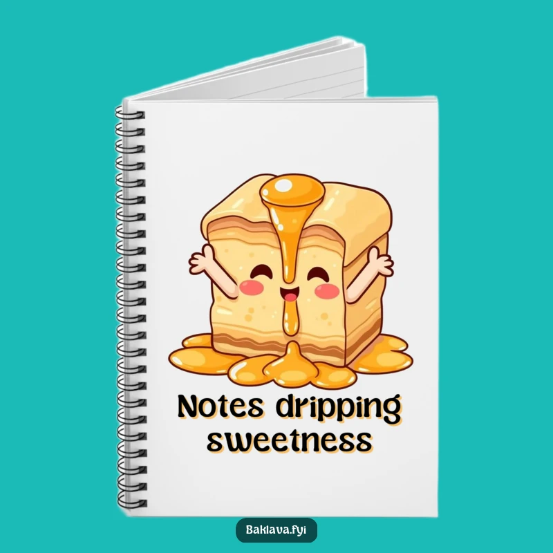 Funny Happy Baklava Notebook - Sweet Syrup Journal for Ideas, Great Gift